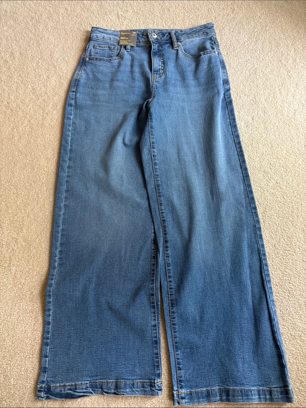 Style & Co. High-Rise Wide Leg Jeans - Blue Denim